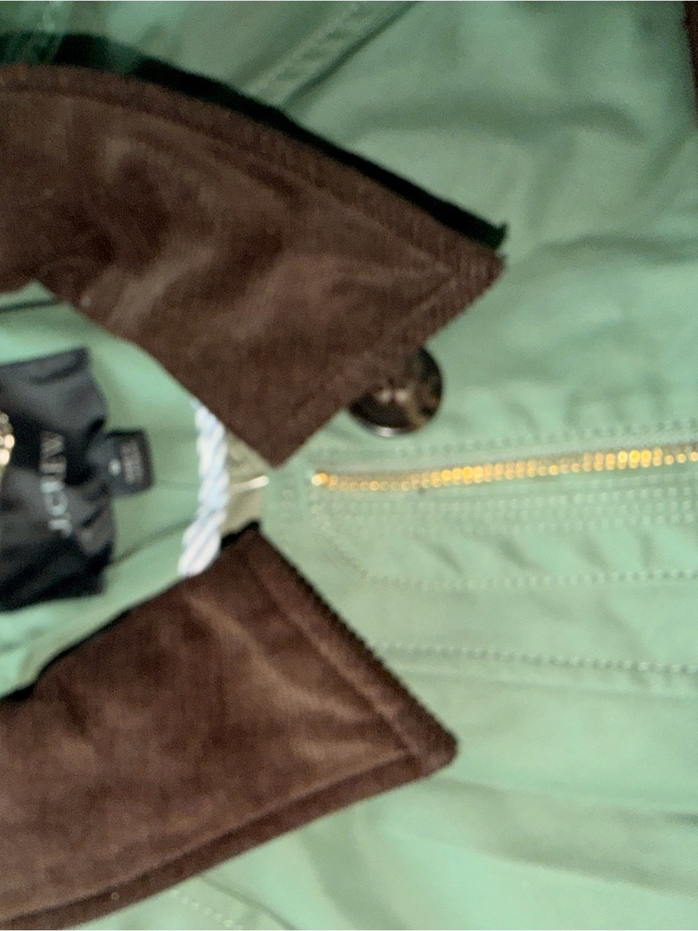 J. Crew Olive Green Utility Jacket with Brown Corduroy Collar - Picture 7 of 10